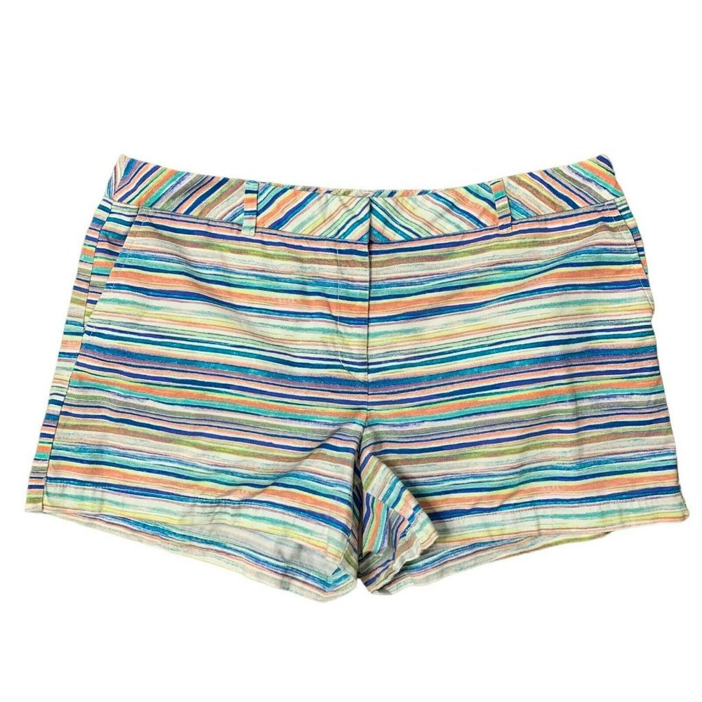 Ann Taylor LOFT The Original Classic Shorts Striped High Rise Women’s Size 16 4